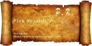 Pirk Kristóf névjegykártya