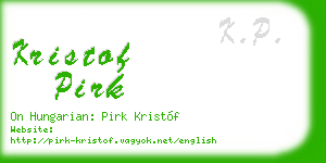 kristof pirk business card